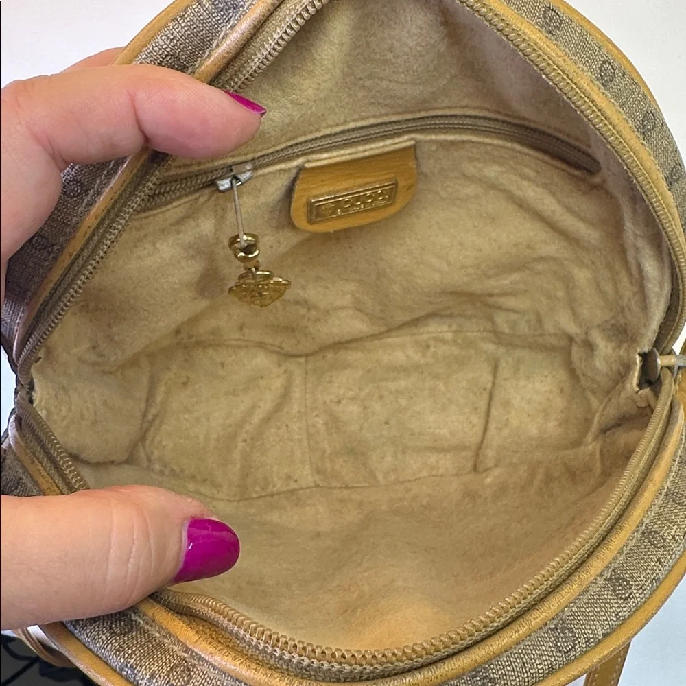 Gucci Monogram RARE Vintage 1980’s Micro GG Round Ophidia Canteen Made in Italy - Picture 12 of 14